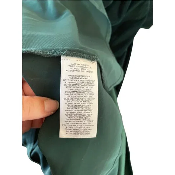 Lauren Ralph Lauren Plus Size 18W Green Velvet Faux Wrap Cocktail Dress - Picture 10 of 13